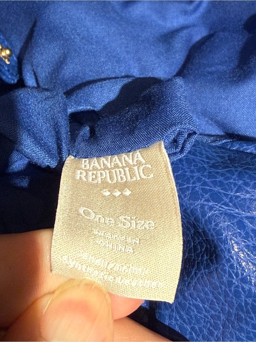 Blue Quilted Chain-Handle Tote Bag from Banana Republic